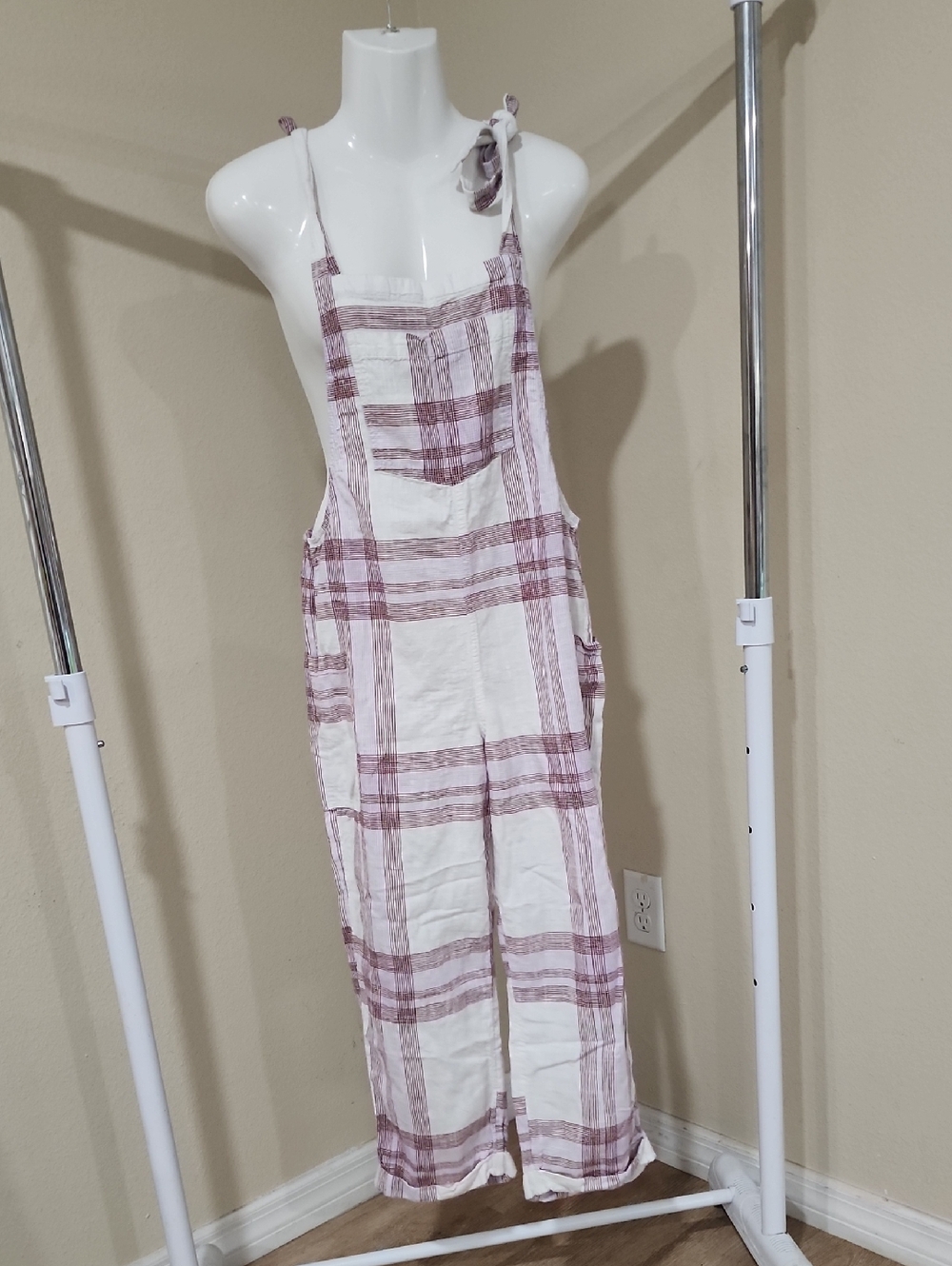 Aerie Purple and White Plaid Garment